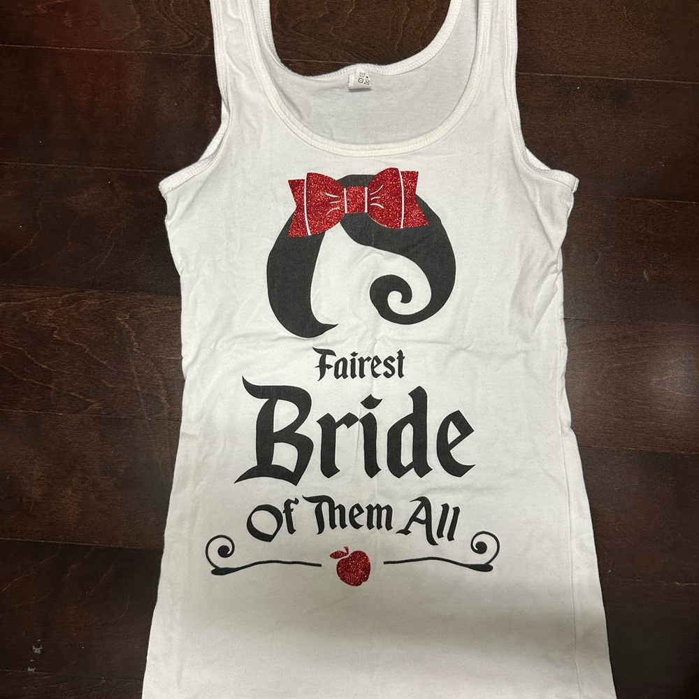 Next Level Apparel White and Red Fitted Tank Top